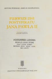 Tapa de Pierwsze dni pontyfikatu Jana Pawła II