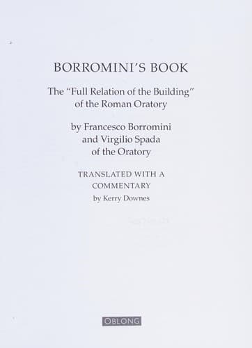 Tapa de Borromini's book