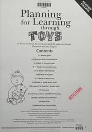 Tapa de Planning for learning through toys