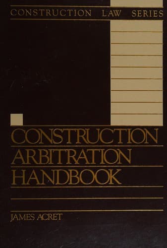 Tapa de Construction arbitration handbook