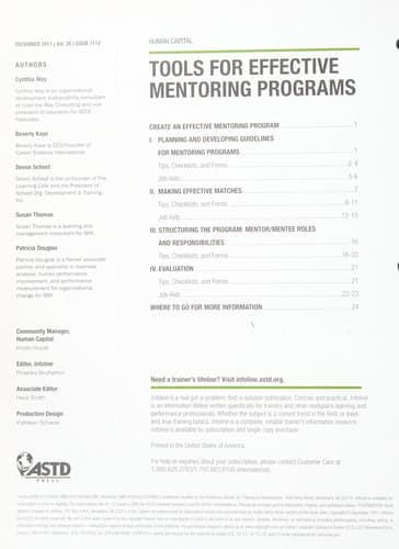 Tapa de Tools for Effective Mentoring Programs
