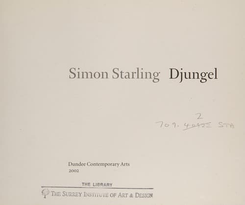 Tapa de Simon Starling: Djungel