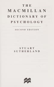 Tapa de The Macmillan dictionary of psychology