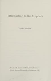 Tapa de Introduction to the Prophets