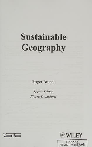 Tapa de Sustainable geography