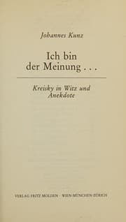 Tapa de Ich bin der Meinung ..