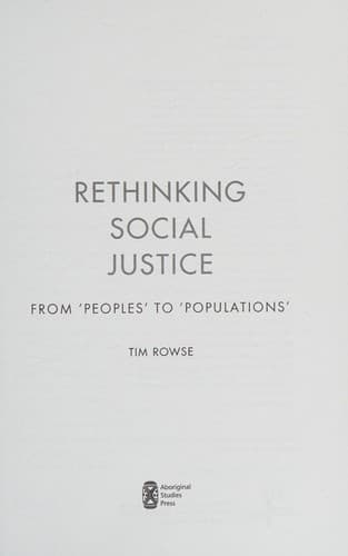 Tapa de Rethinking social justice