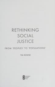 Tapa de Rethinking social justice