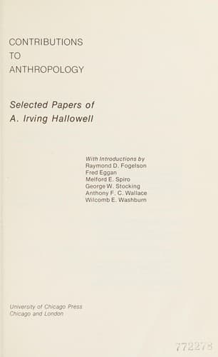 Tapa de Contributions to anthropology
