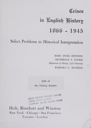 Tapa de Crises in English history, 1066-1945