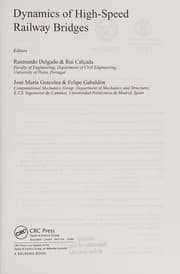 Tapa de Dynamics of high-speed railway bridges