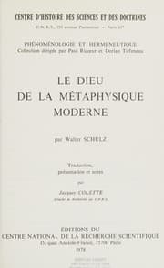 Tapa de Le Dieu de la métaphysique moderne
