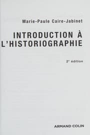 Tapa de Introduction à l'historiographie