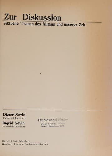 Tapa de Zur Diskussion