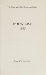 Tapa de The Society for Old Testament Book List, 1995 (Society for Old Testament Study Book List)