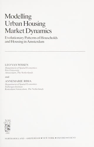 Tapa de Modelling urban housing market dynamics