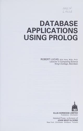 Tapa de Database applications using Prolog