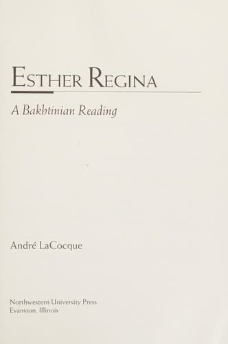 Tapa de Esther Regina