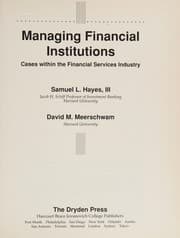 Tapa de Managing financial institutions