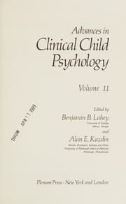 Tapa de Advances in clinical child psychology