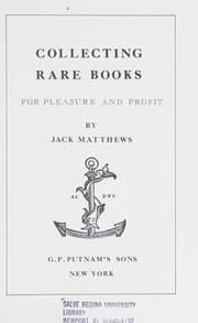 Tapa de Collecting rare books for pleasure and profit