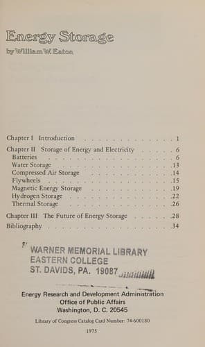 Tapa de Energy storage