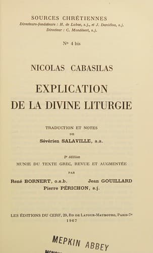 Tapa de Explication de la divine liturgie