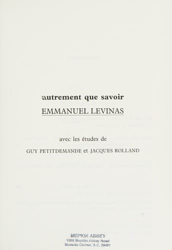 Tapa de Autrement que savoir