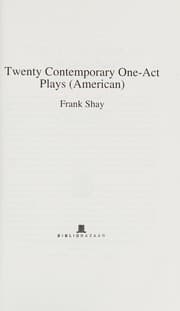 Tapa de Twenty contemporary one-act plays (American)