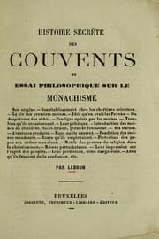 Tapa de Histoire secrète des couvents