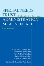 Tapa de Special needs trust administration manual