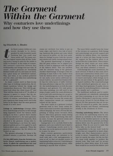 Tapa de Great sewn clothes from Threads magazine