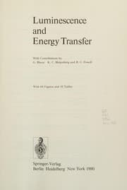 Tapa de Luminescence and Energy Transfer (Structure and Bonding)