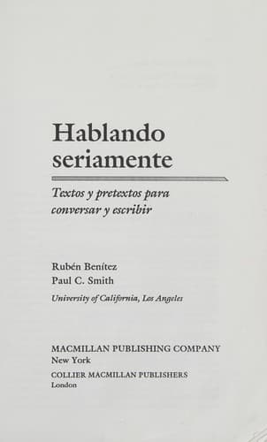Tapa de Hablando seriamente