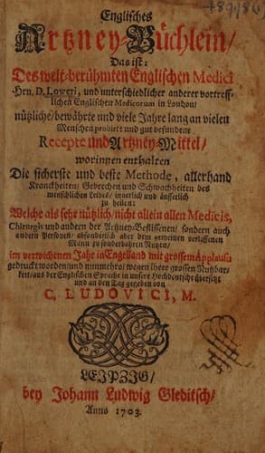 Tapa de Englisches Artzney-Büchlein, das ist