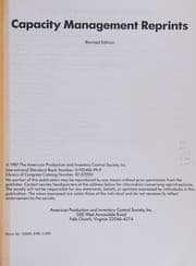 Tapa de Capacity management reprints