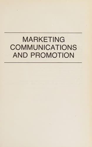Tapa de Marketing communications and promotion