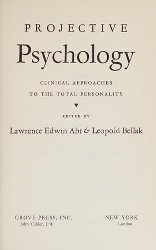 Tapa de Projective psychology
