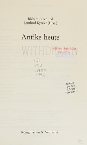 Tapa de Antike heute