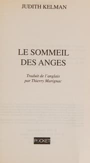 Tapa de Le sommeil des anges