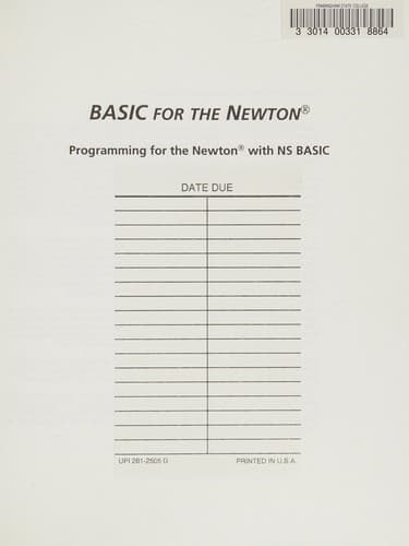 Tapa de BASIC for the Newton