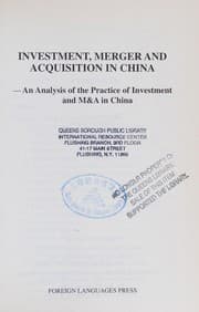 Tapa de Investment, merger and acquisition in China