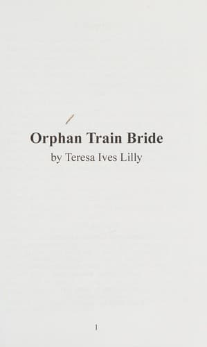 Tapa de Orphan train bride
