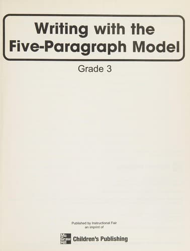 Tapa de Writing with the five-paragraph model gr 3.