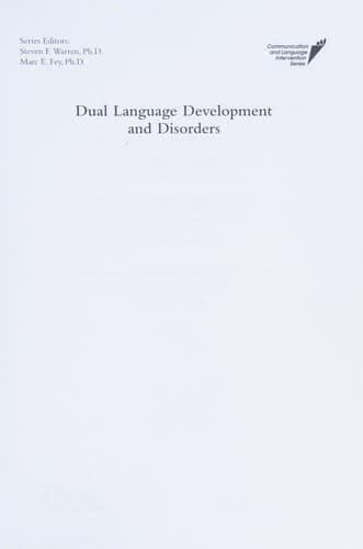Tapa de Dual language development and disorders