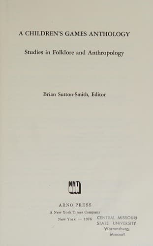 Tapa de A Childrens Games Anthology