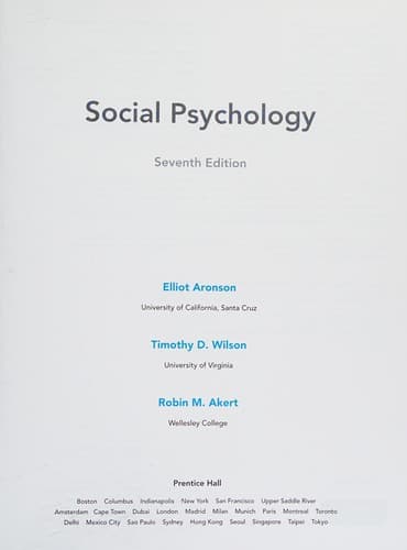 Tapa de Social psychology