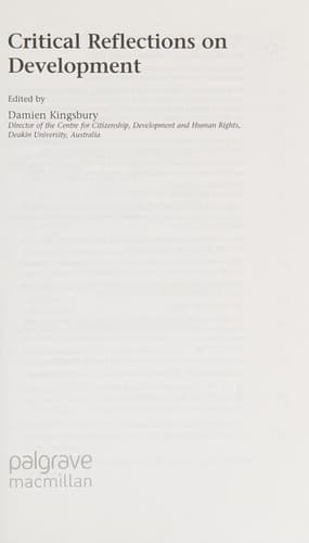 Tapa de Critical reflections on development