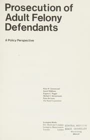 Tapa de Prosecution of adult felony defendants