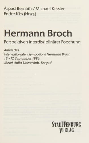 Tapa de Hermann Broch